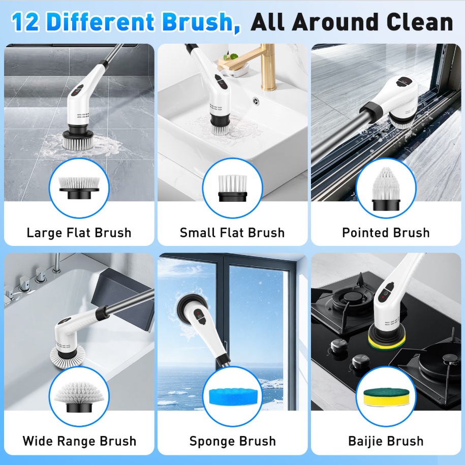 فرشاة تنظيف كهربائية 12 في 1 م - مراجعة Kitchen Electronics Gadgets وسعره