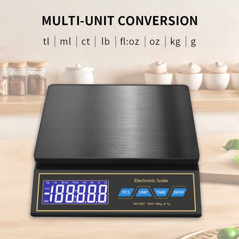 LCD ميزان المطبخ الرقمي 30 كجم - مراجعة Kitchen Electronics Gadgets وسعره